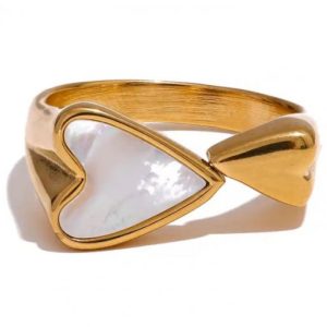 White Heart Ring